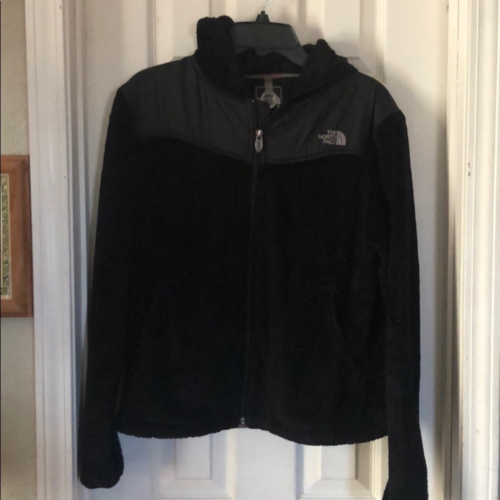North Face women’s Jacket fleece / fuzzy with hood